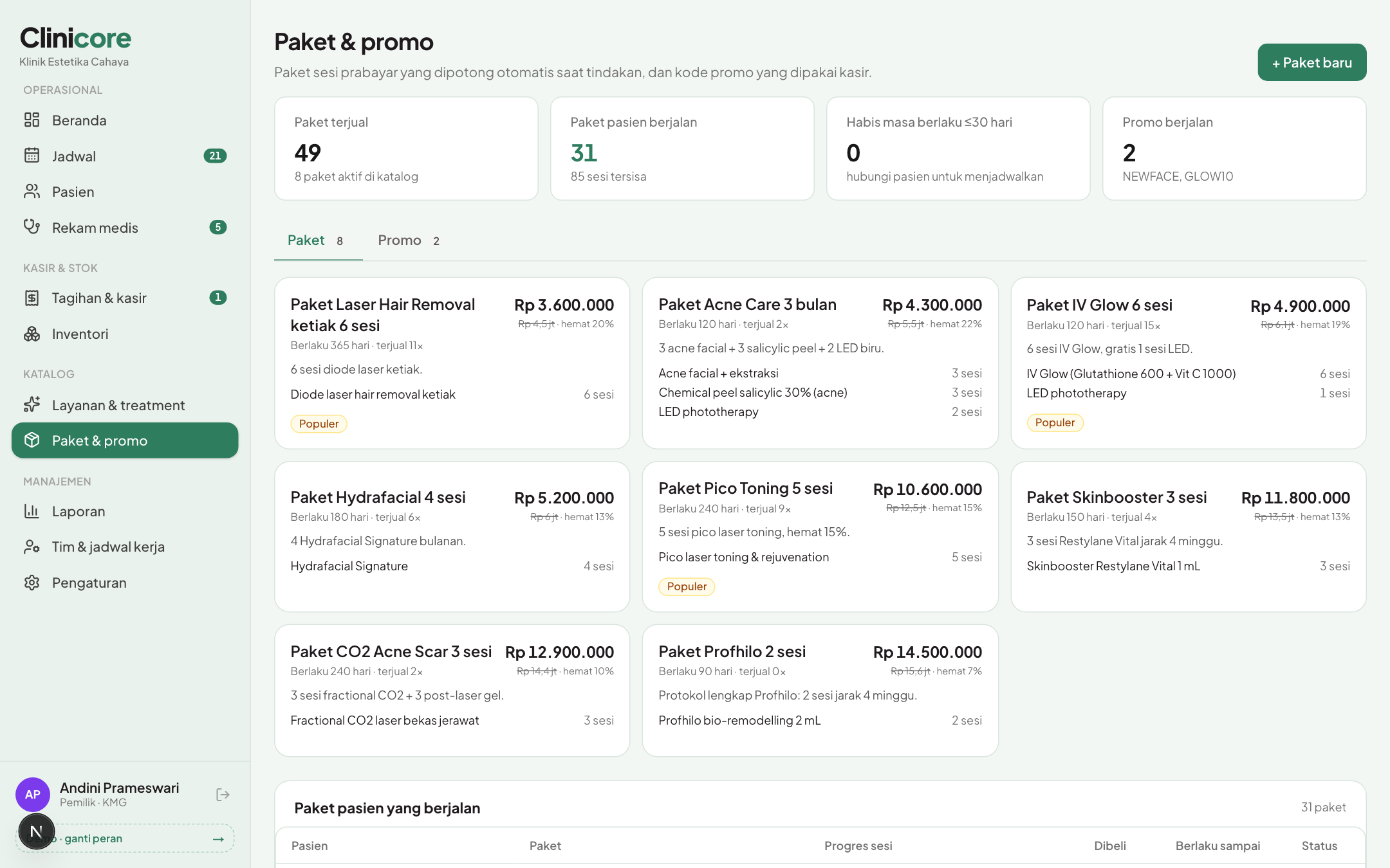 Paket sesi prabayar